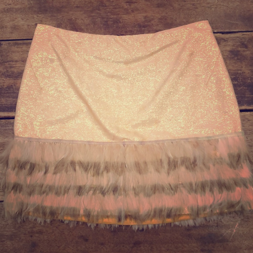 J.Crew Jacquard & Feather Mini Skirt